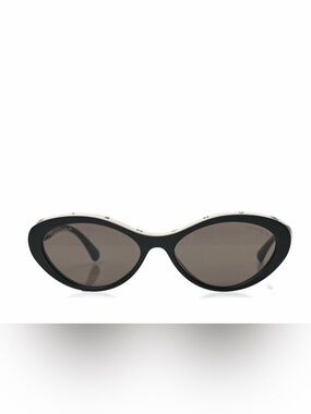 CHANEL Acetate Oval Sunglasses 5416 Black Beige